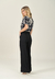 Calça Pantalona Em Linên Com Bolsos Frontais E Traseiros - comprar online