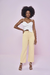Top Cropped Alça Fina Linen Flor 3D - We Bella