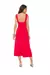 Vestido Midi Alça Alfaiataria Comfy com Decote Reto e Detalhe em V - loja online