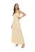 Vestido Longo Alça Larga em Tricoline com Recortes - comprar online