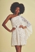 Vestido Curto Tule Shine com Fios Metalizados