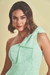 Vestido Longo Verde Em Viscose Flamê Nula Manga Com Laço na internet
