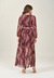Vestido Longo Estampado com Recortes e Mangas Leves