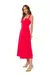 Vestido Midi Alça Alfaiataria Comfy com Decote Reto e Detalhe em V na internet
