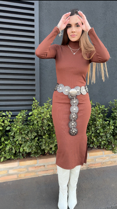 Vestido canelado Júlia - comprar online