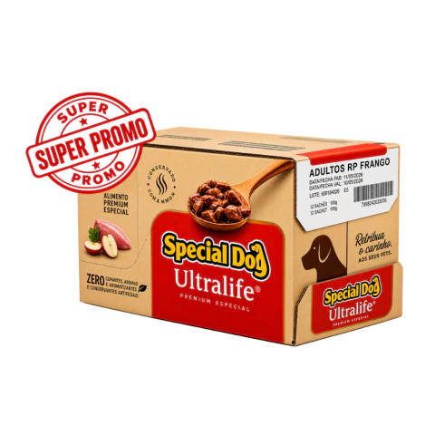 SACHÊ SPECIAL DOG ULTRALIFE CÃES ADULTOS FRANGO 100 G CAIXA COM 12 UNIDADES