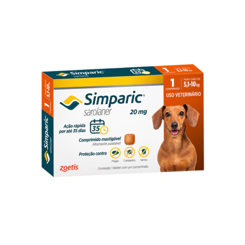 SIMPARIC 20MG 5,1 A 10KG ZOETIS 1 COMPRIMIDO