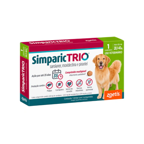 SIMPARIC TRIO 20,1 A 40KG ZOETIS 1 COMPRIMIDO