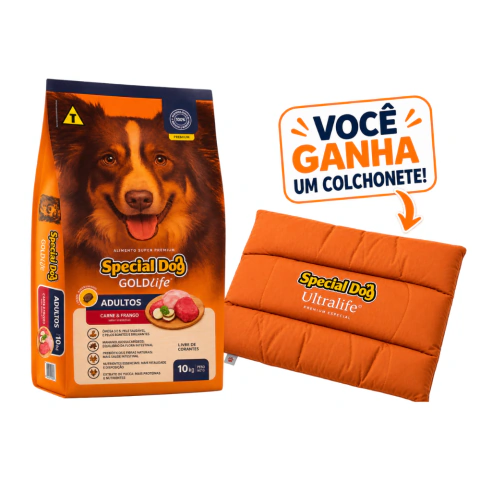 RAÇÃO SPECIAL DOG GOLD LIFE ADULTOS 15KG SABOR CARNE E FRANGO