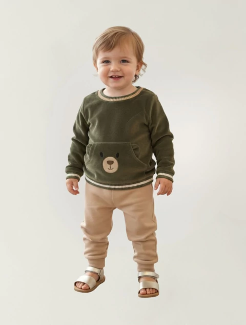 CONJUNTO VERDE URSO MENINO