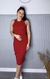 Vestido Canelado Midi - Vermelho Merlot na internet