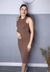 Vestido Canelado Midi - Mocha Mousse - comprar online