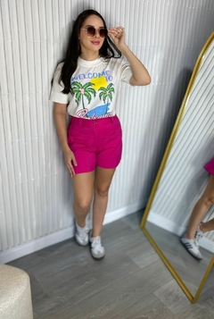 Shorts de Alfaiataria - Pink Peônia na internet