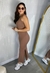 Vestido Canelado Midi Longo – Mocha Mousse - comprar online