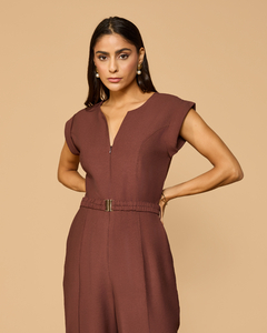 Macacão com cinto elástico - Chilli Dress