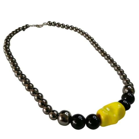 Você Pode Bijuterias Colar Bolas Unissex Metal Amarelo