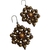 Imagem do Brinco Mandala marrom feminino + brinco de miçangas