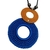 Colar feminino crochê azul laranja VOCÊ PODE Bijuterias na internet