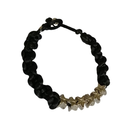 Pulseira feminina masculina macramê preta