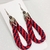 Imagem do Brinco feminino de corda Vermelho Brinco grande hippie vermelho