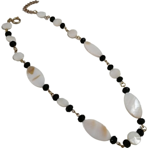 VOCÊ PODE Bijuterias Colar Feminino Madrepérola Branco Preto - comprar online