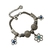 Pulseira Feminina Prateada com Pingentes