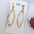 Brinco Longo Dourado Feminino Brinco de festa com cristais - loja online
