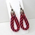 Brinco feminino de corda Vermelho Brinco grande hippie vermelho - comprar online