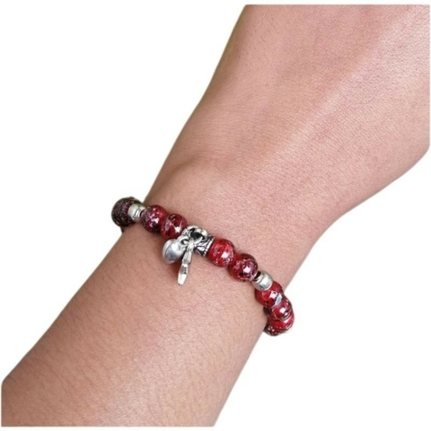 Pulseira Vermelha Pingente Estrela Coração