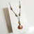 Colar unissex hippie madeira pingente concha - loja online