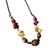 Você Pode Bijuterias Colar Longo Hippie Resina Feminino Vermelho Amarelo - VOCÊ PODE Bijuterias