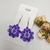 Imagem do Brinco feminino lilás + brinco de miçangas roxa + brinco de mandala lilás