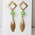 Imagem do Brinco feminino Dourado Verde Brinco com cristal