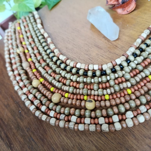 VOCÊ PODE Bijuterias Gargantilha de madeira unissex