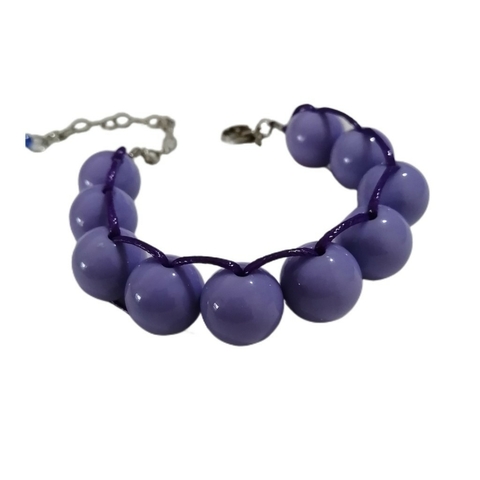 Pulseira Artesanal Contas Lilás