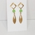 Brinco feminino Dourado Verde Brinco com cristal - comprar online