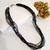Colar feminino longo Preto canutilho