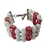Bracelete Pulseira Branco Rosa Resina - comprar online