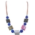 Colar longo feminino quadrado resina colar azul na internet