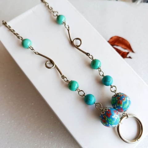 Colar feminino hippie verde japamala