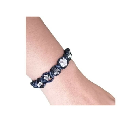 Pulseira Macramê Preta Estrelas