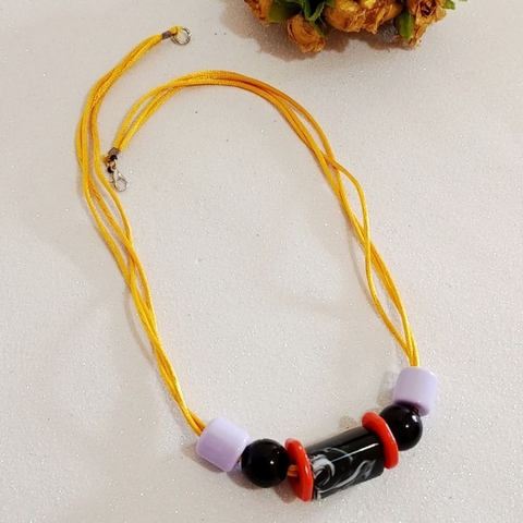 VOCÊ PODE Bijuterias Colar Amarelo Feminino Maxxi colorido