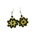Brinco hippie amarelo preto feminino