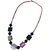 Colar longo feminino quadrado resina colar azul - loja online