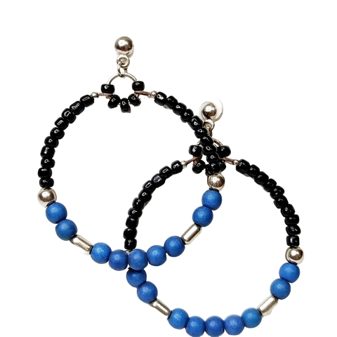 VOCÊ PODE Bijuterias Argola Feminina Grande Azul - comprar online