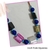 Colar longo feminino quadrado resina colar azul - VOCÊ PODE Bijuterias