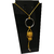 Colar Amarelo Feminino Pingente Argola Grande