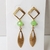 Brinco feminino Dourado Verde Brinco com cristal - loja online