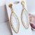 Brinco Longo Dourado Feminino Brinco de festa com cristais - comprar online