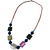 Colar longo feminino quadrado resina colar azul